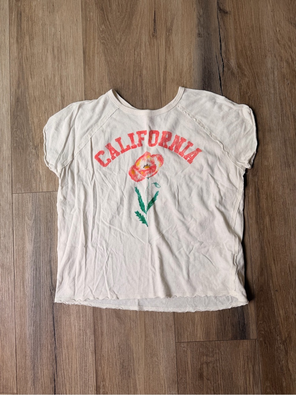We The Free Cream "California" Floral Graphic Tee